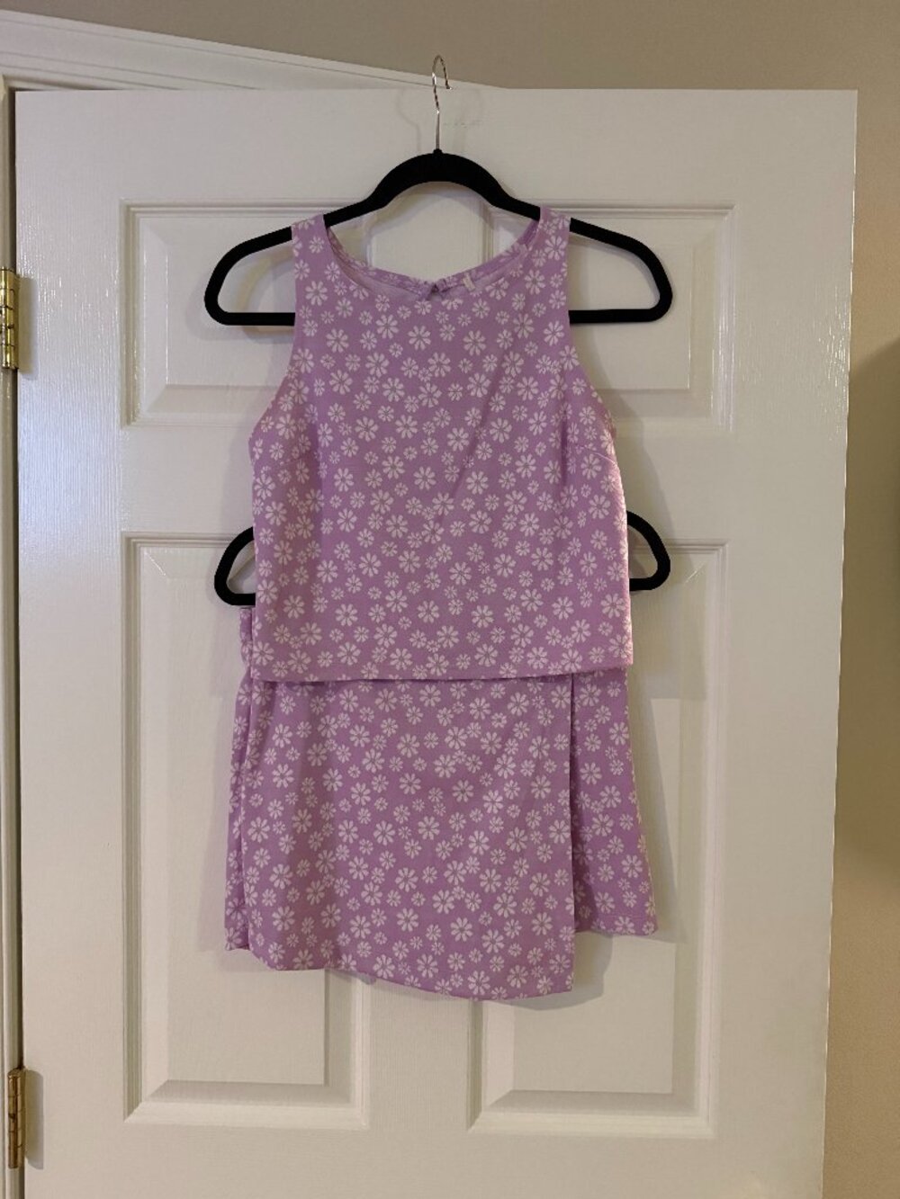 Purple Floral Matching Tank Skort Set